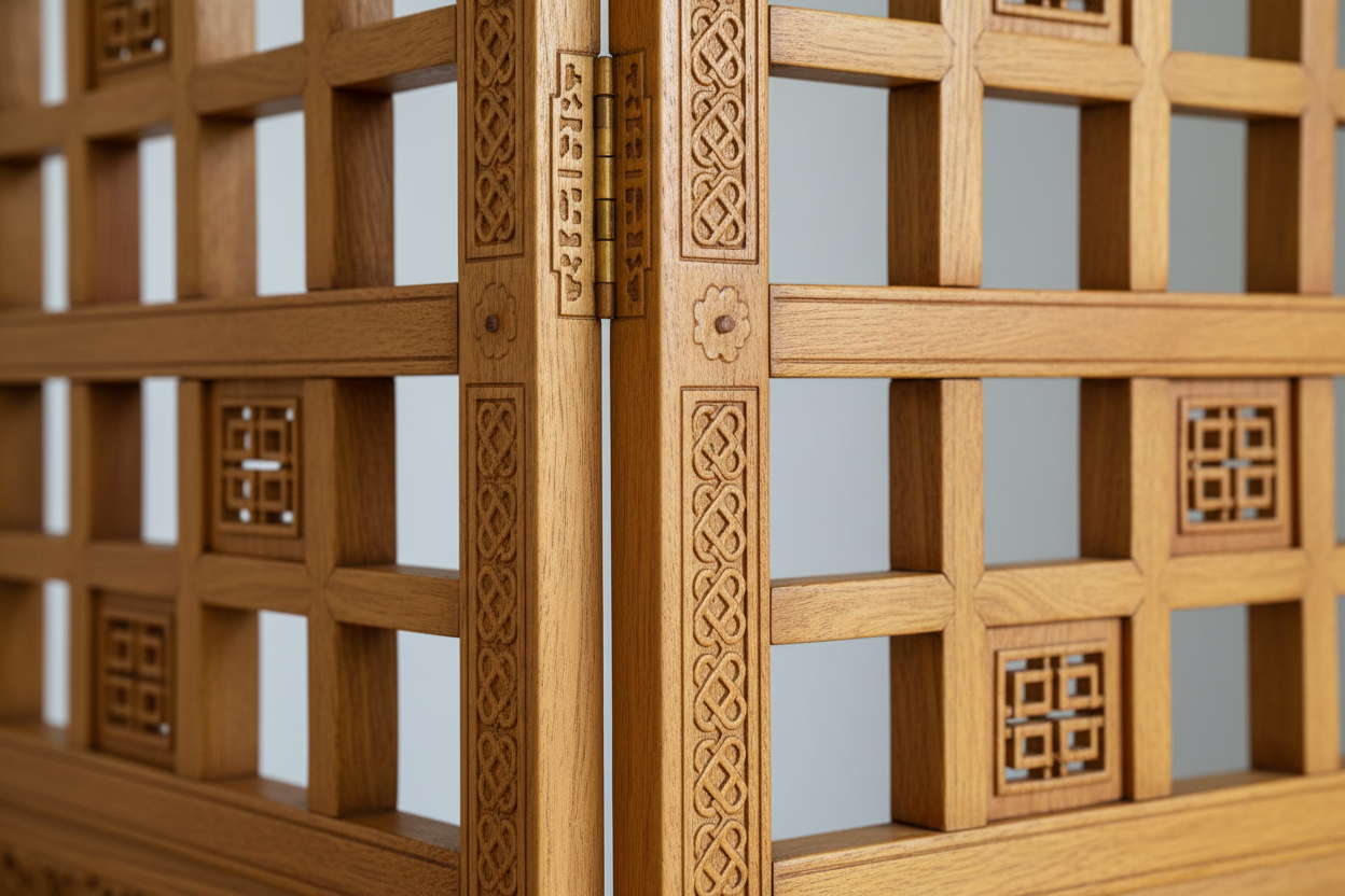 Imperial Golden Phoebe Screen Divider - Museum-Grade Ming Dynasty Style