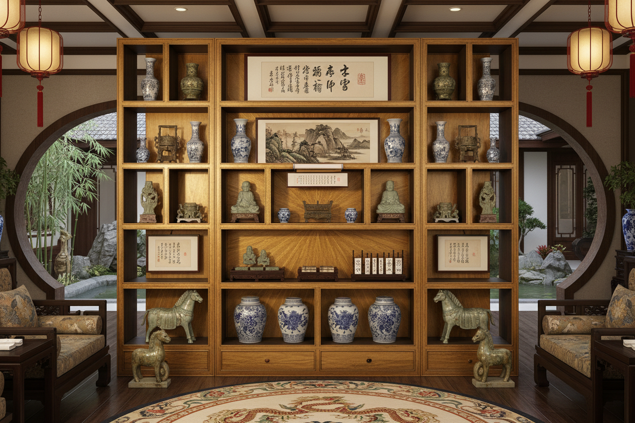 Imperial Golden Phoebe Display Shelf - Museum-Grade Ming Dynasty Style