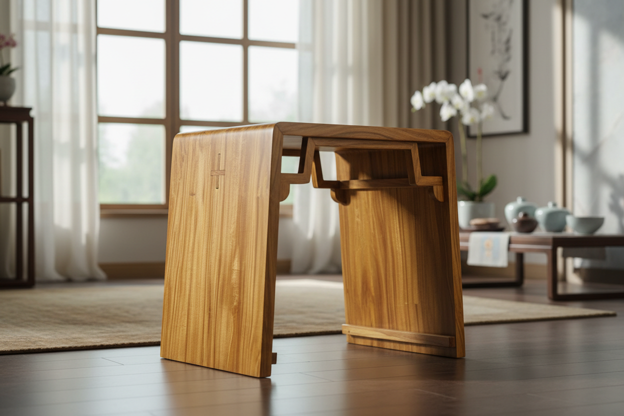 Imperial Golden Phoebe Meditation Stool – Museum-Grade Ming Dynasty Style