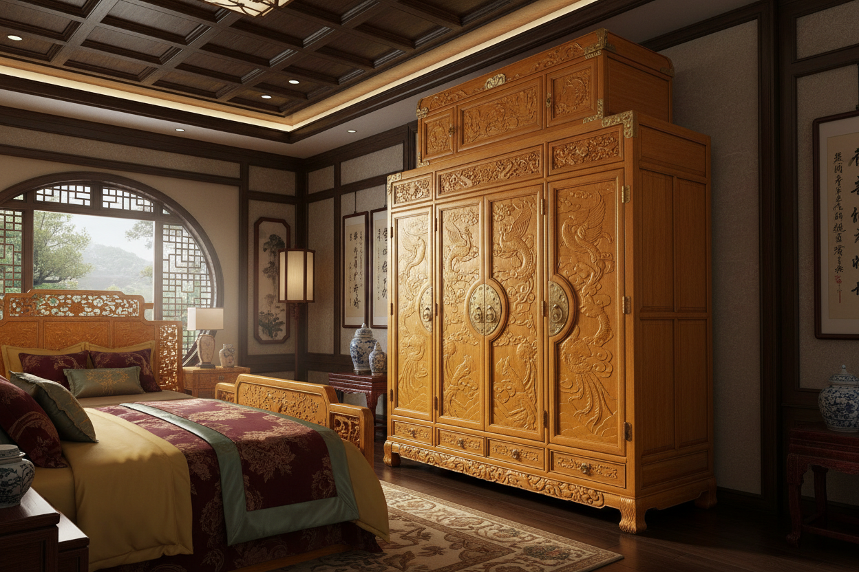 Imperial Golden Phoebe Top-Box Wardrobe - Museum-Grade Ming Dynasty Style