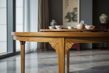 Imperial Golden Phoebe Round Dining Table - Museum-Grade Ming Dynasty Style