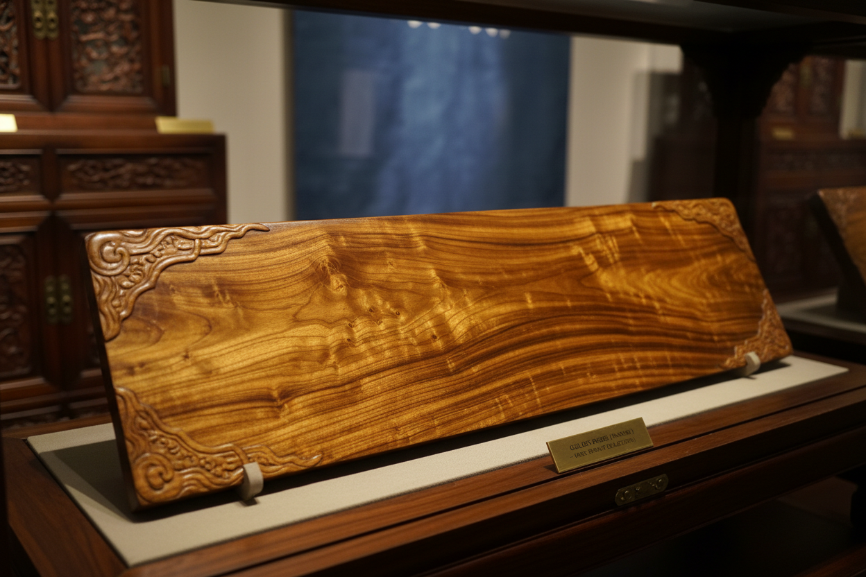 Imperial Golden Phoebe Display Shelf - Museum-Grade Ming Dynasty Style