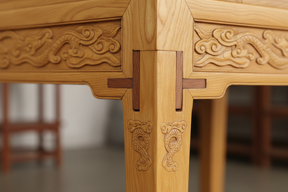 Imperial Golden Phoebe Round Dining Table - Museum-Grade Ming Dynasty Style