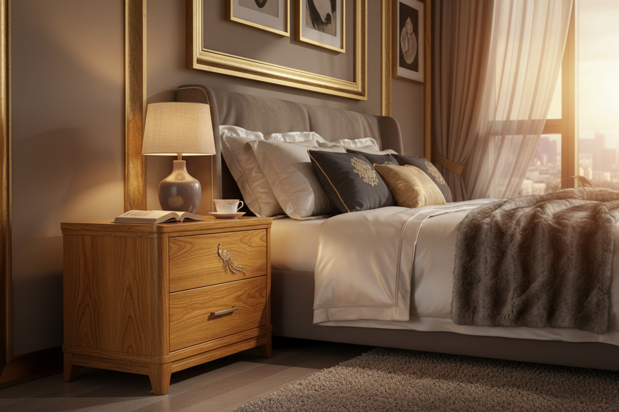 Imperial Golden Phoebe Nightstand - Museum-Grade Ming Dynasty Style