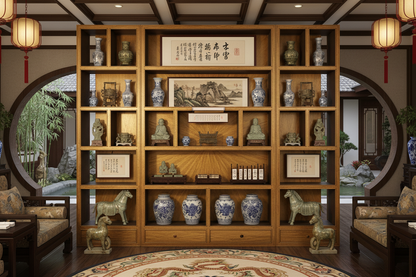 Imperial Golden Phoebe Display Shelf - Museum-Grade Ming Dynasty Style