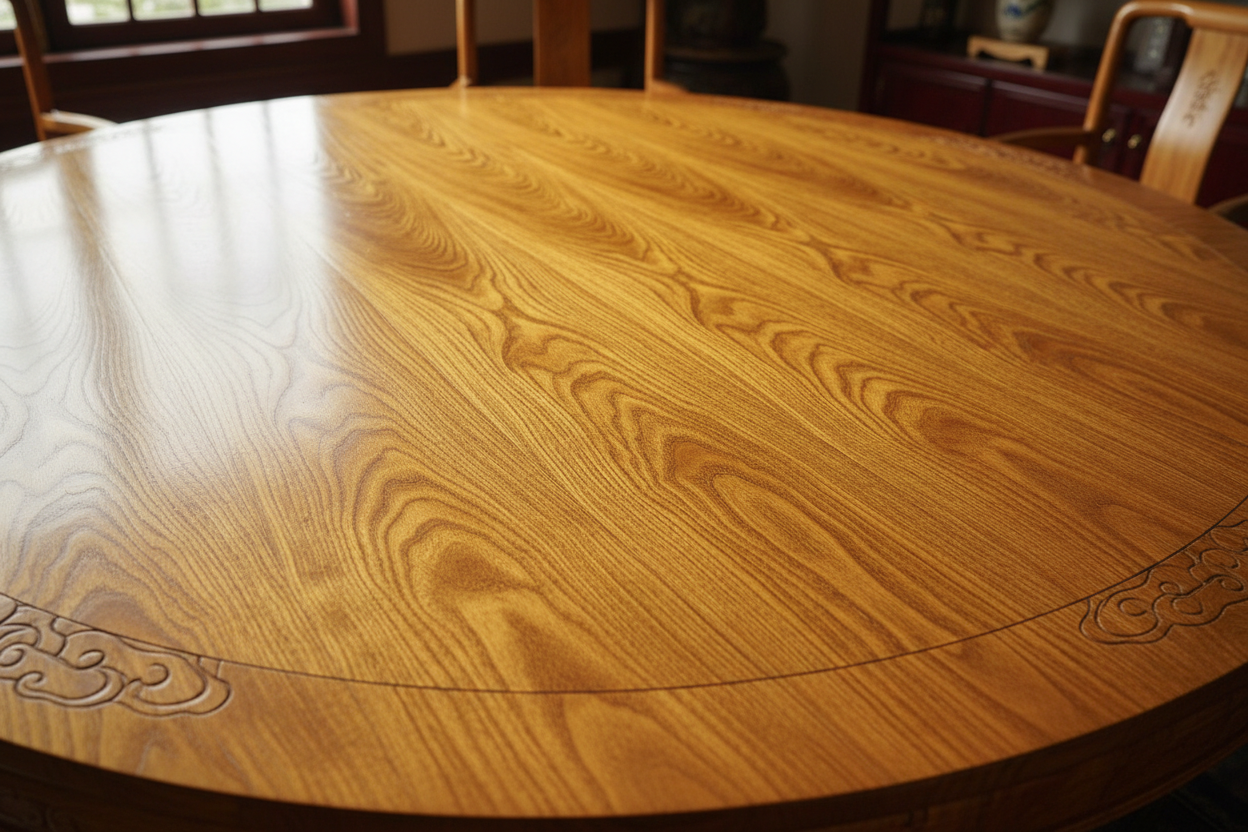 Imperial Golden Phoebe Round Dining Table - Museum-Grade Ming Dynasty Style