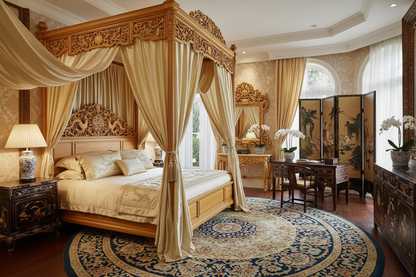 Imperial Golden Phoebe Canopy Bed - Museum-Grade Ming Dynasty Style